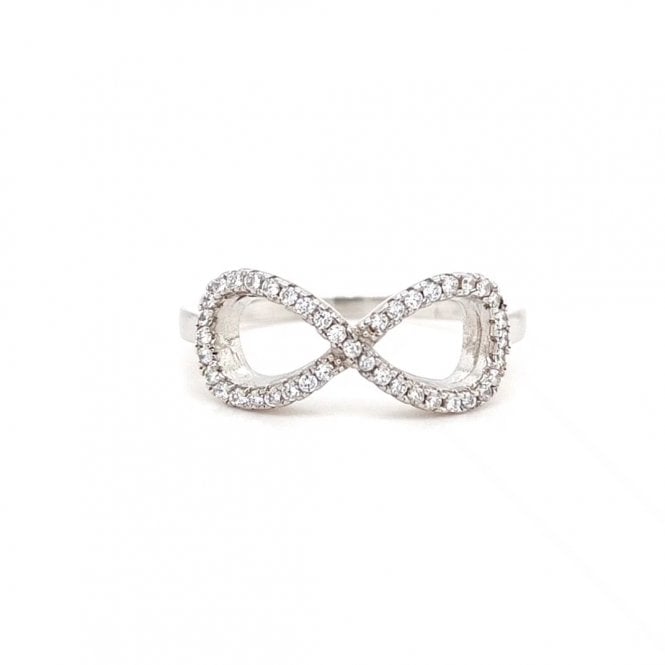 Faith Sterling Silver  CZ Infinity Ring