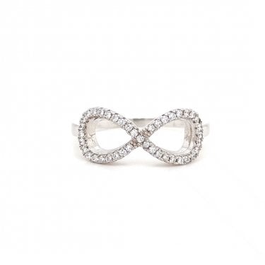Faith Sterling Silver CZ Infinity Ring