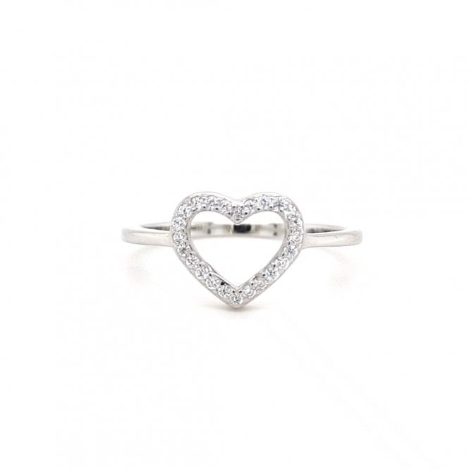 Faith Sterling Silver  CZ Open Heart Ring