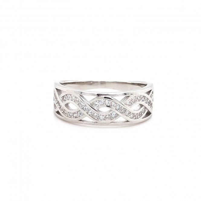 Faith Sterling Silver  CZ Wave Ring 