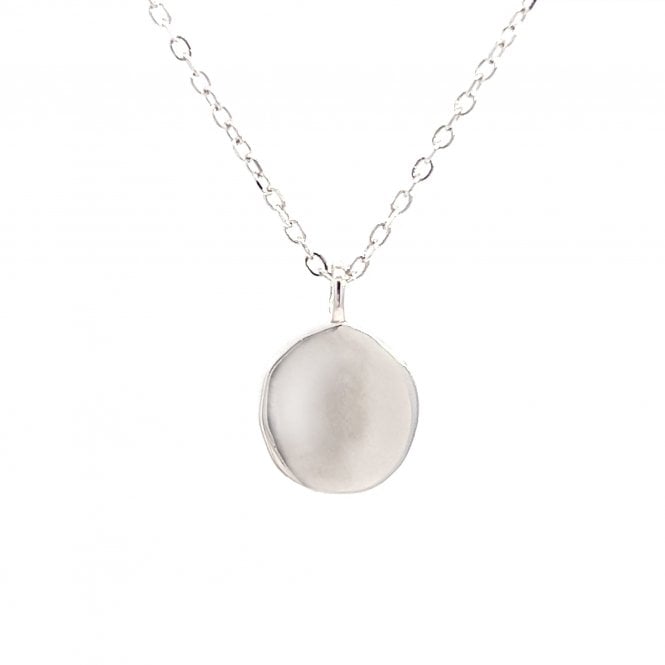 Faith Sterling Silver  Engravable Round Disc Necklace 1 x 1.1cm , 16-18