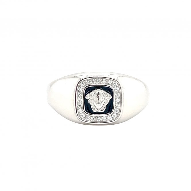 Faith Sterling Silver Faith Gents Sterling Silver Lion with CZ Surround Signet Ring
