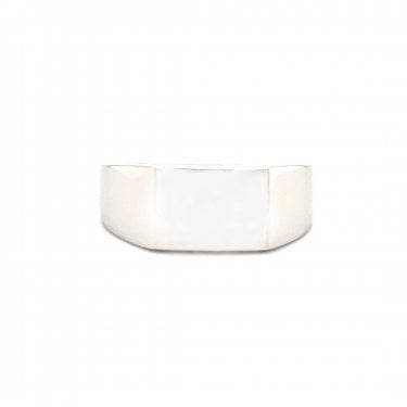 Faith Gents Sterling Silver Square Plain Signet Ring