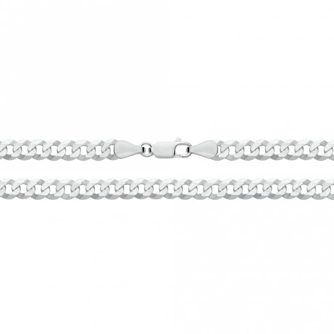 Faith Sterling Silver  Flat Bevelled Curb Bracelet 8