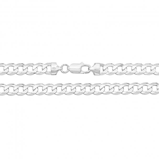 Faith Sterling Silver  Gents Flat Curb Bracelet 8