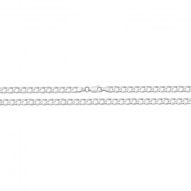 Faith Sterling Silver   Gents Flat Open Curb Bracelet 7