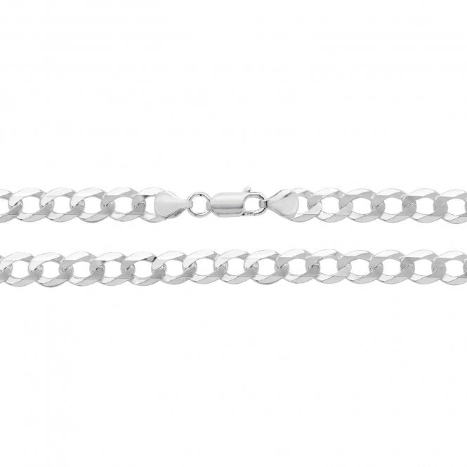 Faith Sterling Silver  Gents Flat Open Curb Bracelet 8