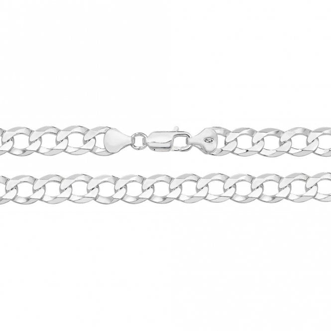 Faith Sterling Silver  Gents Flat Open Curb Bracelet 8