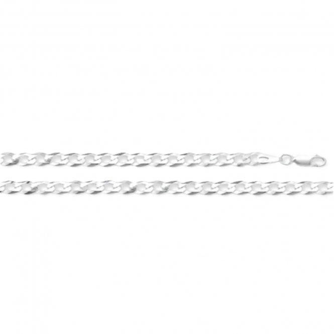 Faith Sterling Silver  Gents Flat Open Curb Bracelet 8