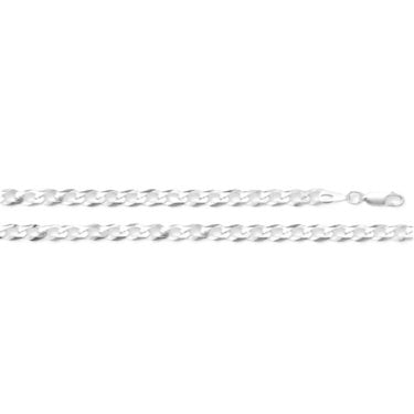 Faith Sterling Silver Gents Flat Open Curb Bracelet 8", 6.9g 