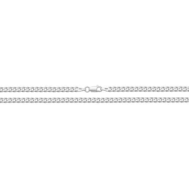 Faith Sterling Silver Gents Light Curb Bracelet 7", 4.14g