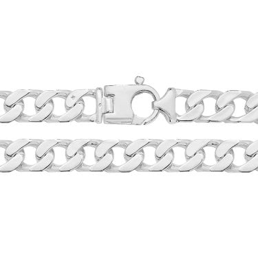 Faith Sterling Silver Heavy Square Curb Bracelet 8", 73.86g 