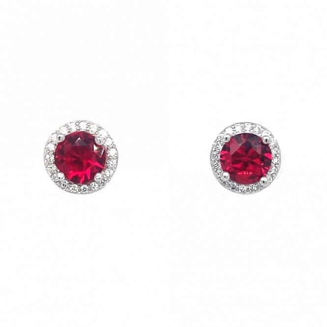 Faith Sterling Silver  January Birthstone CZ Halo Stud Earrings 0.7 x 0.7cm 