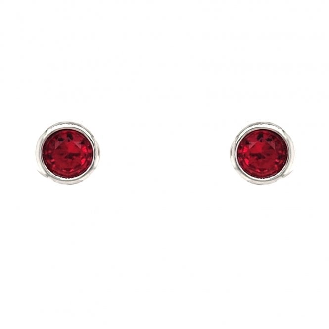 Faith Sterling Silver  January Birthstone Rubover CZ Stud Earrings 0.5 x 0.5cm 