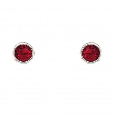 Faith Sterling Silver January Birthstone Rubover CZ Stud Earrings 0.5 x 0.5cm 