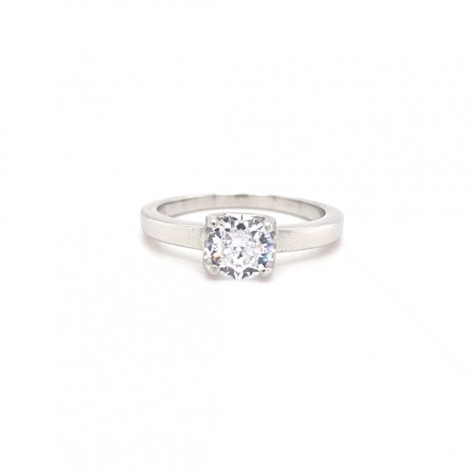 Faith Sterling Silver  Kids CZ Round Solitaire Ring