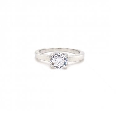 Faith Sterling Silver Kids CZ Round Solitaire Ring