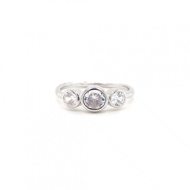 Faith Sterling Silver  Kids Trilogy CZ Rubover Ring