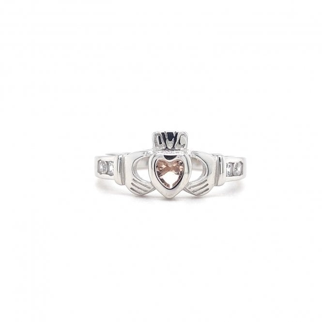 Faith Sterling Silver  November Birthstone Claddagh Ring 