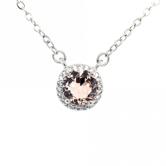 Faith Sterling Silver  November Birthstone CZ Halo Necklace 0.8 x 0.8cm, 16-18