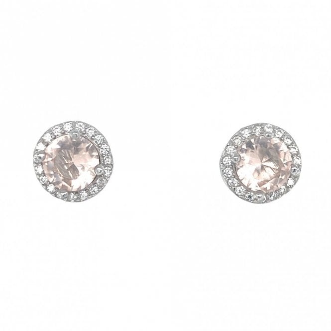 Faith Sterling Silver  November Birthstone CZ Halo Stud Earrings 0.7 x 0.7cm 