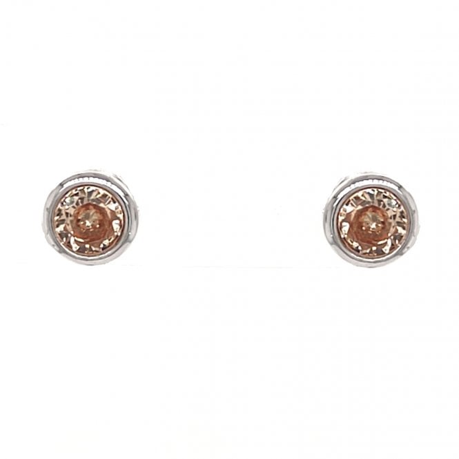 Faith Sterling Silver  November Birthstone Rubover CZ Stud Earrings 0.5 x 0.5cm 