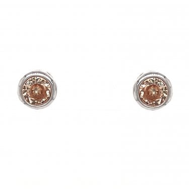Faith Sterling Silver November Birthstone Rubover CZ Stud Earrings 0.5 x 0.5cm 
