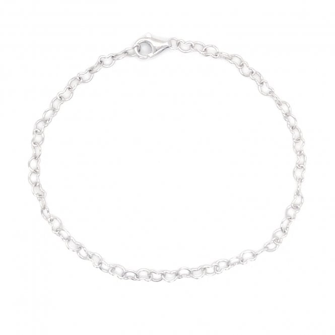 Faith Sterling Silver  Open Heart Link Bracelet 0.3cm, 17cm