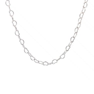 Faith Sterling Silver Open Heart Link Necklace 0.3cm, 18"