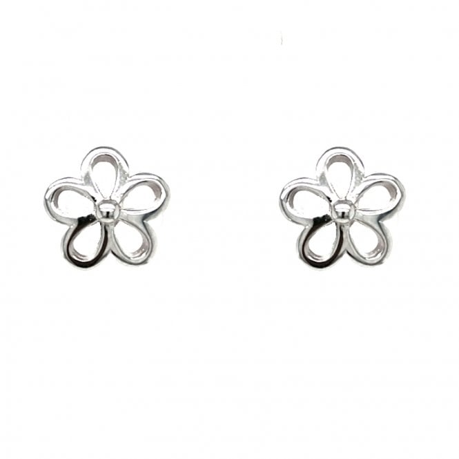 Faith Sterling Silver  Plain Flower Stud Earrings 0.9 x 0.9cm  