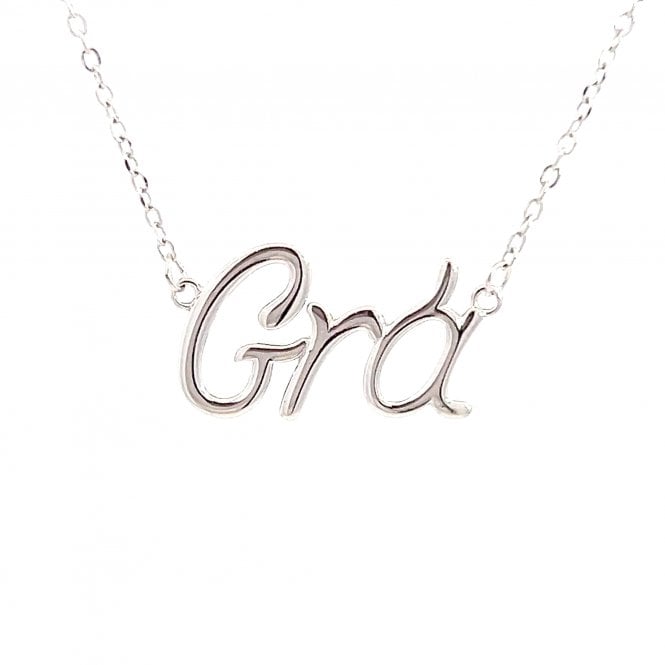 Faith Sterling Silver  Plain Grá Love Necklace 1.9 x 1.2cm, 16-18