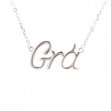Faith Sterling Silver Plain Grá Love Necklace 1.9 x 1.2cm, 16-18"