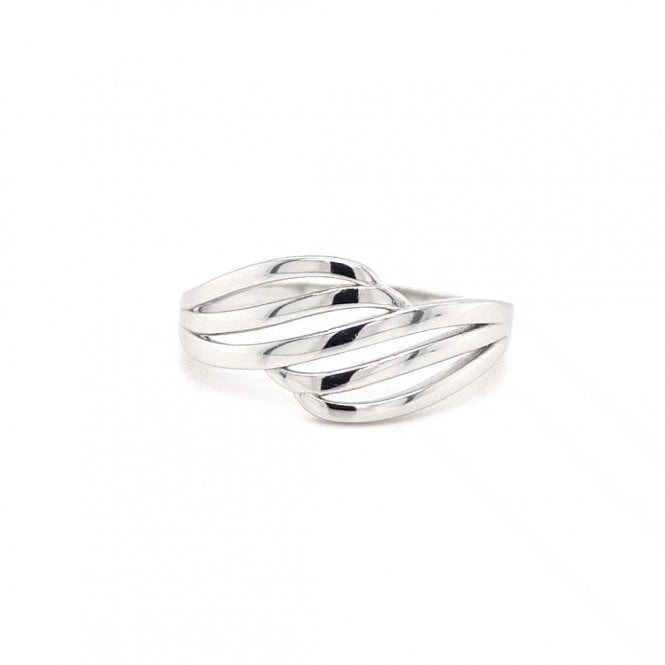 Faith Sterling Silver  Plain Open Weave Triple Crossover Ring