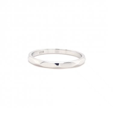Faith Sterling Silver Plain Textured Ring