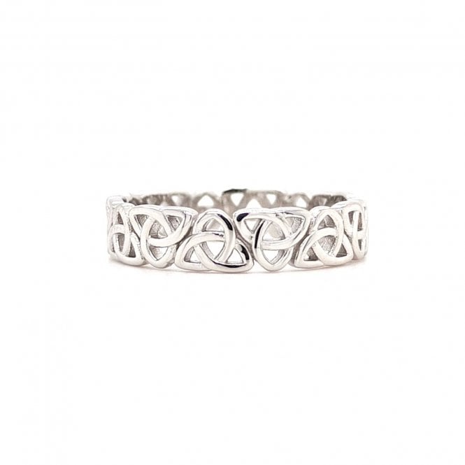 Faith Sterling Silver  Plain Trinity Knot Ring 