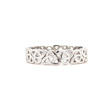 Faith Sterling Silver Plain Trinity Knot Ring 