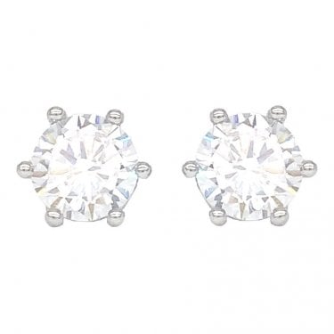 Sterling Silver 6 Claw Round CZ Stud Earrings 6x6mm