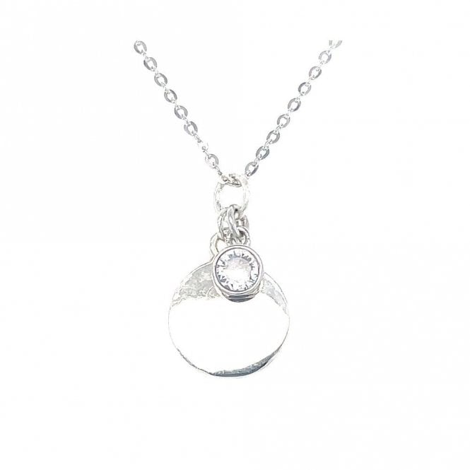 Faith Sterling Silver Sterling Silver April Birthstone Plain Disc Necklace 19x11mm, 16-18