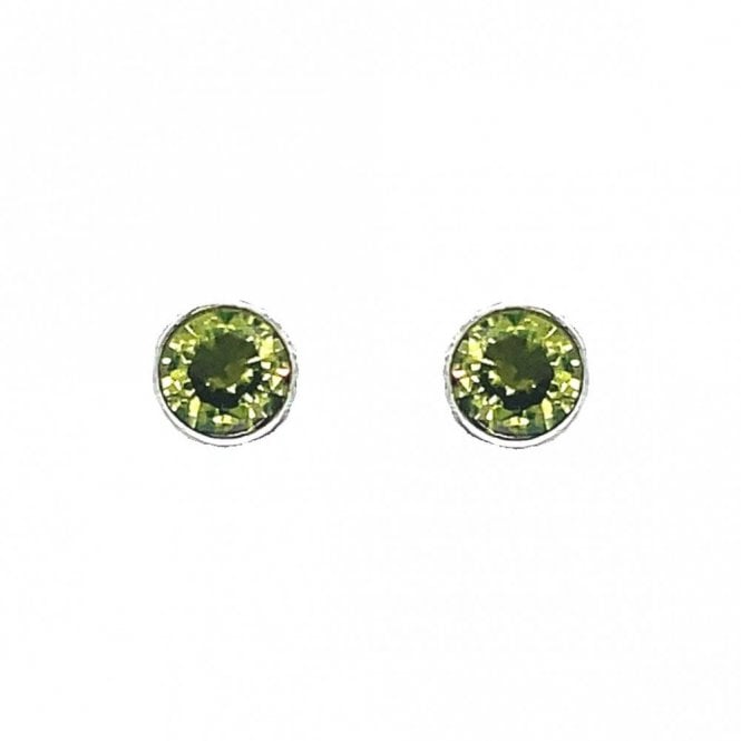 Faith Sterling Silver Sterling Silver August Birthstone Rubover Round Stud Earrings 4x4mm