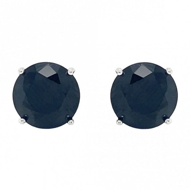 Faith Sterling Silver Sterling Silver Black CZ Claw Set Stud Earrings 8x8mm