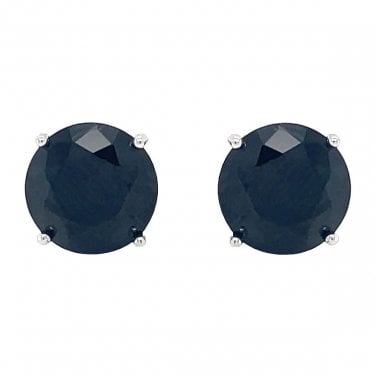 Sterling Silver Black CZ Claw Set Stud Earrings 8x8mm