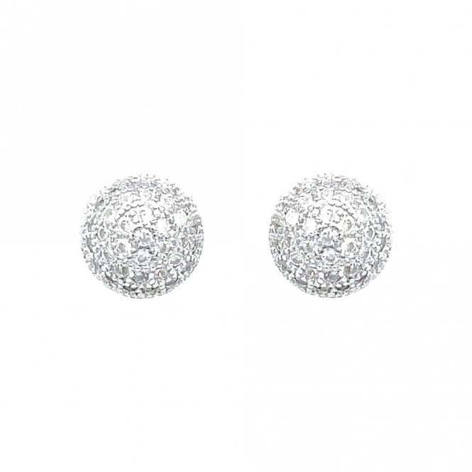 Faith Sterling Silver Sterling Silver CZ Glitterball Style Stud Earrings 6x6mm