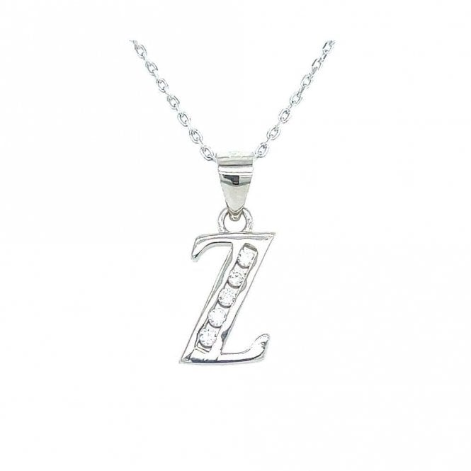 Faith Sterling Silver Sterling Silver CZ Initial Z Necklace 11x8mm, 16-18