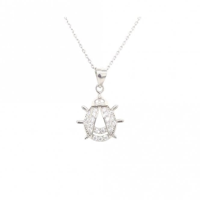 Faith Sterling Silver Sterling Silver CZ Ladybird Necklace 17x14mm, 16-18
