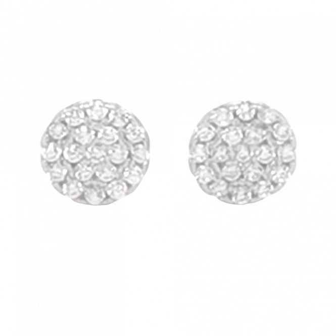 Faith Sterling Silver Sterling Silver CZ Round Claw Set Cluster 6x6mm Stud Earrings