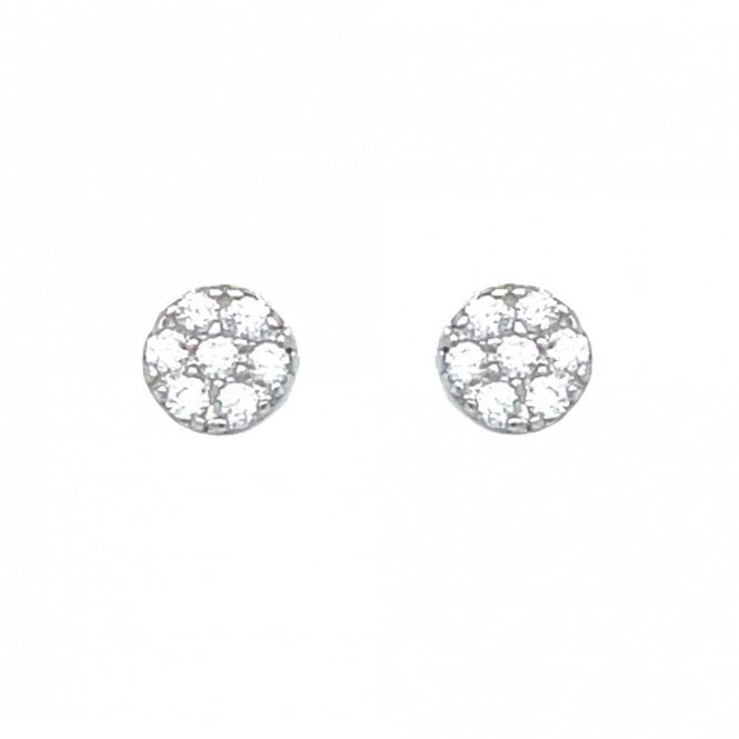 Faith Sterling Silver Sterling Silver CZ Round Cluster Stud Earrings 3x3mm