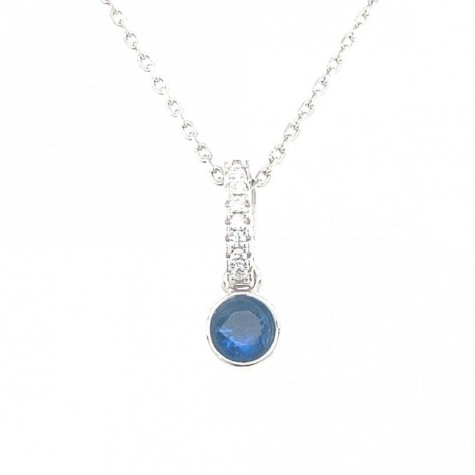 Faith Sterling Silver Sterling Silver December Birthstone CZ Necklace 13x4mm, 16-18