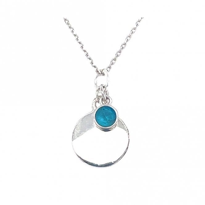 Faith Sterling Silver Sterling Silver December Birthstone Plain Disc Necklace 19x11mm, 16-18