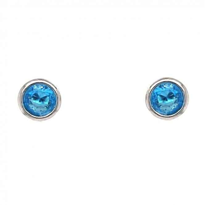 Faith Sterling Silver Sterling Silver December Birthstone Rubover CZ Stud Earrings 0.5 x 0.5cm