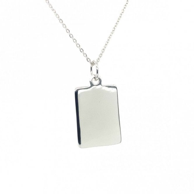 Faith Sterling Silver Sterling Silver Engravable Rounded Rectangle Necklace 23x19mm, 16-18